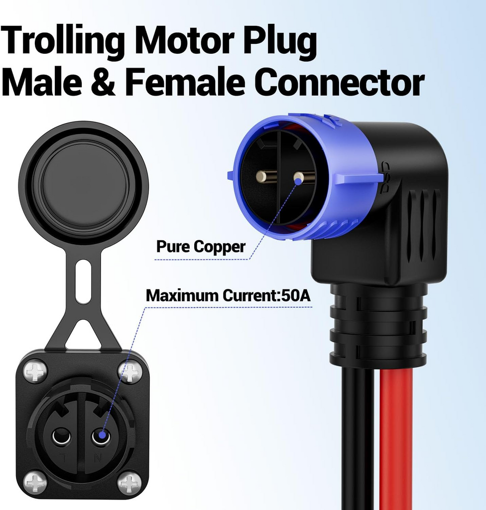 Innospo 50A elbow trolling motor plug and receptacle - product image 4