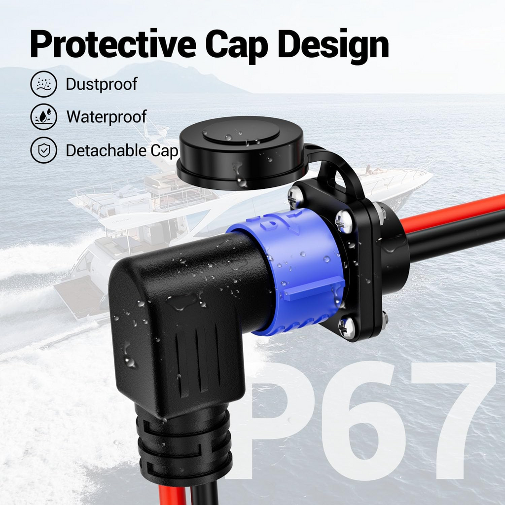 Innospo 50A elbow trolling motor plug and receptacle - product image 5