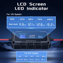 Innospo 10A 20A 12V-24V MPPT solar charge controller - product image 2