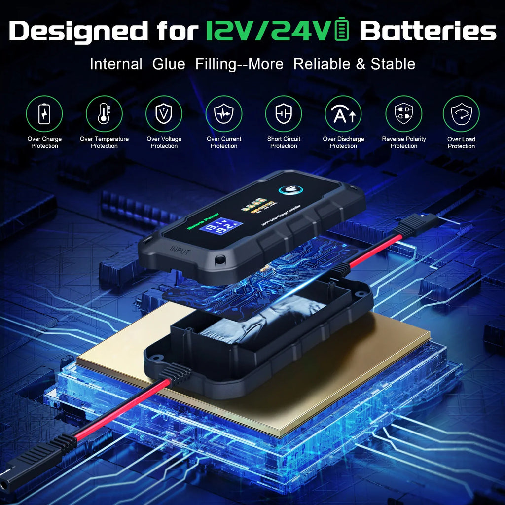 Innospo 10A 20A 12V-24V MPPT solar charge controller - product image 3
