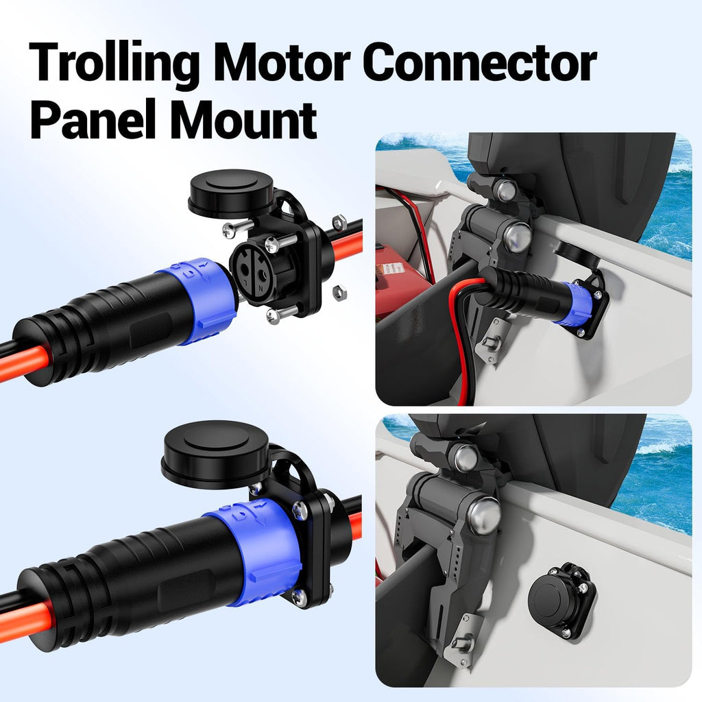 Innospo 50A straight trolling motor plug and receptacle - product image 4